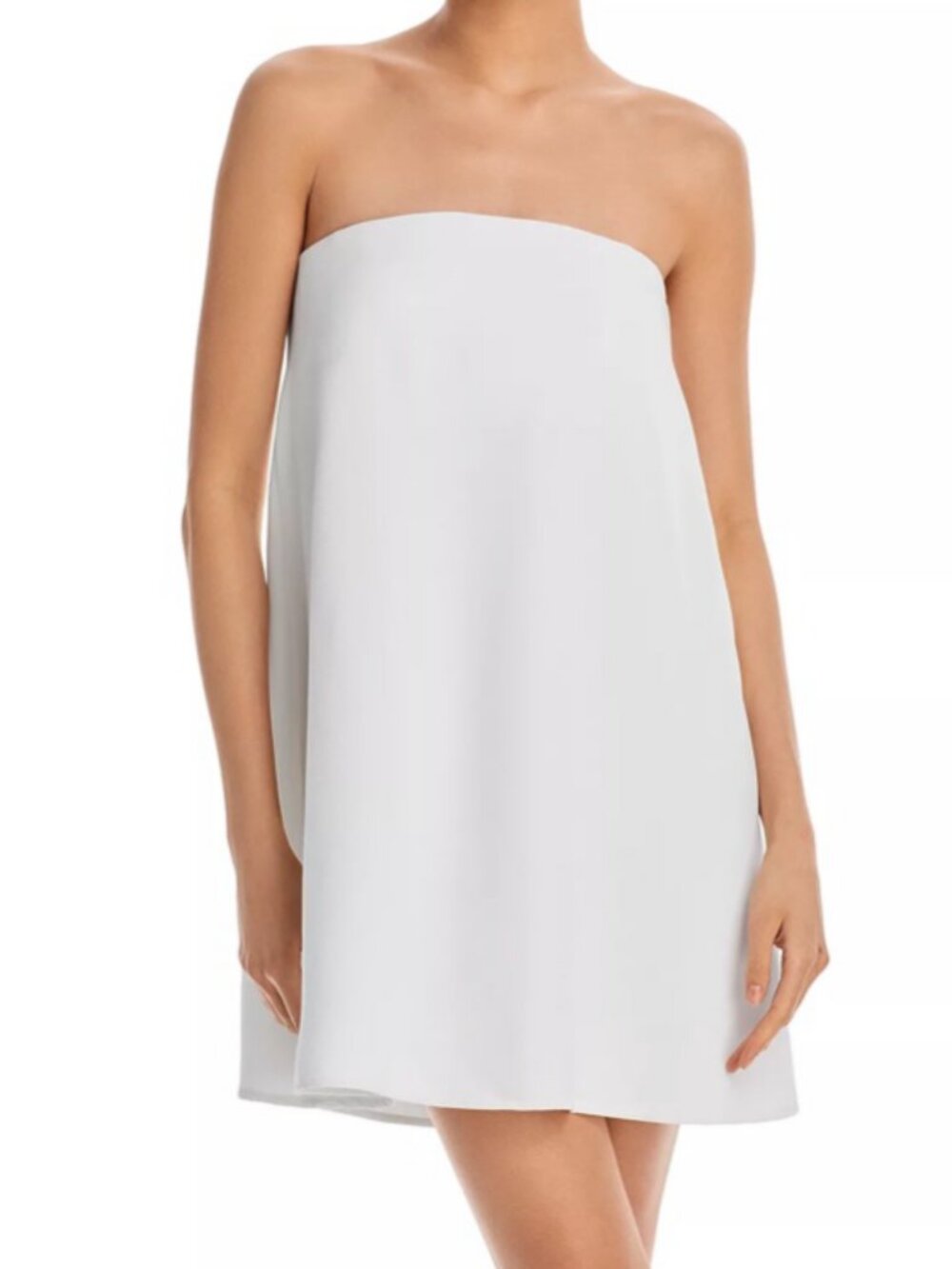 Aqua White Strapless Mini Dress